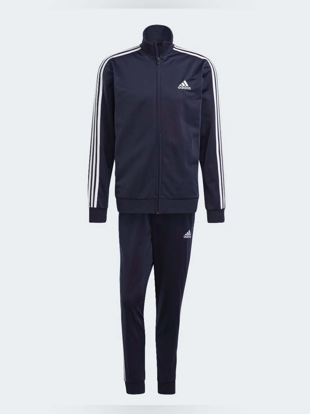adidas men Essentials 3-Stripes Track Suit Zip Up Jacket & Matching Pants S & XL